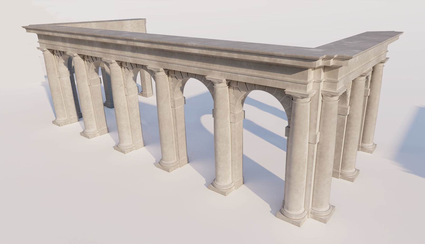 Arch two types Tuscan order with columns on Vignola 3D model_8