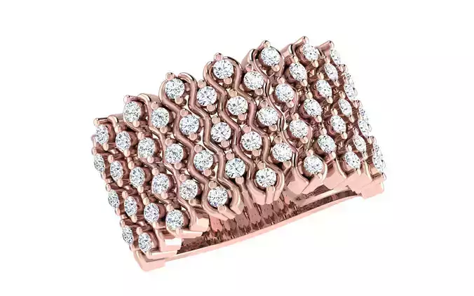 Diamond Head Women Cocktail Ring 3dm stl render details