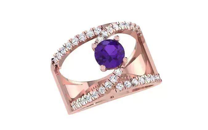 Women Cocktail Ring 3dm stl render details