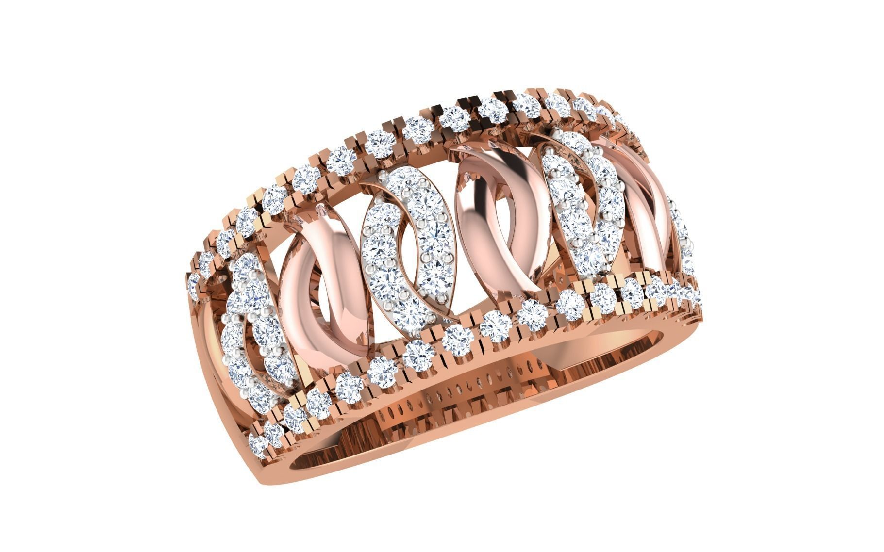 Women Cocktail Ring 3dm stl render details 3D print model_1