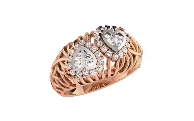 Heart Love Cocktail Ring 3dm stl render details