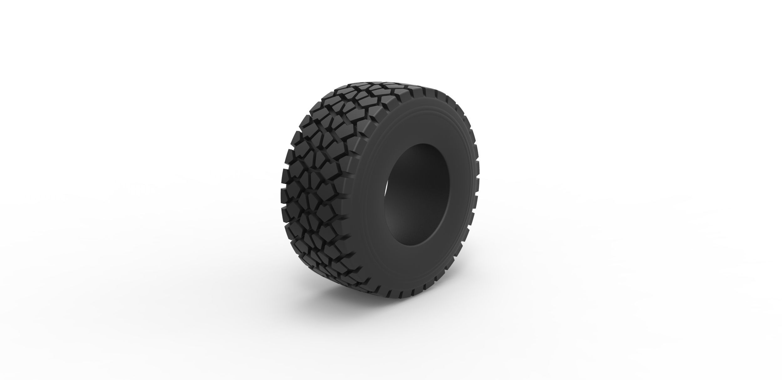 Military truck tire 9 Scale 1 to 25 3D print model_1