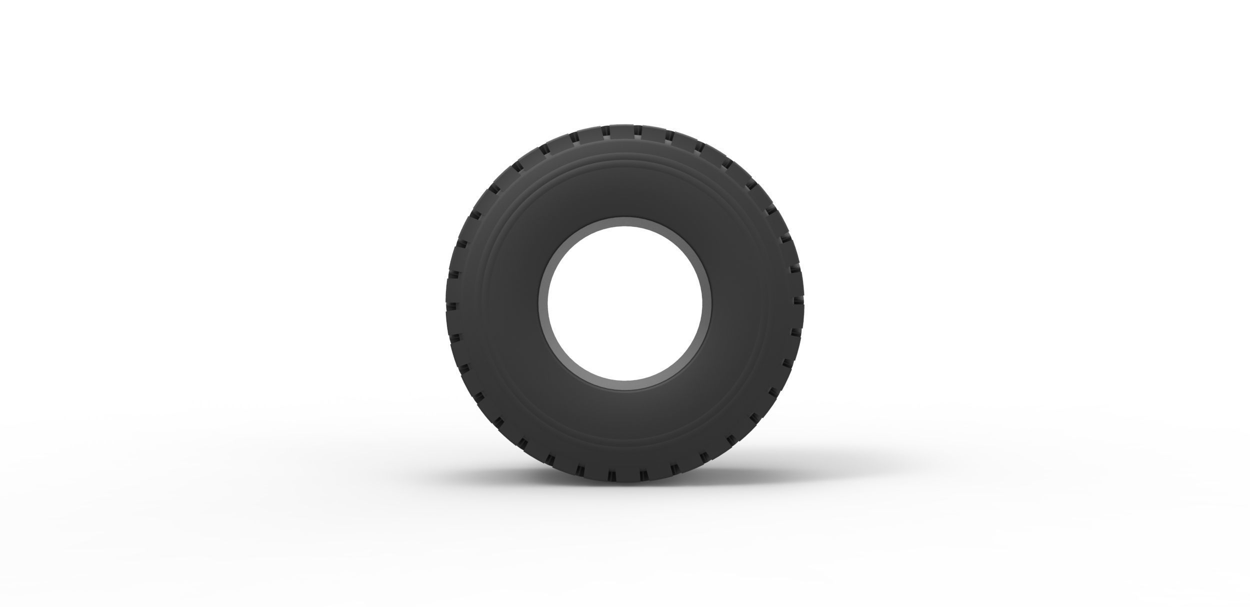 Military truck tire 9 Scale 1 to 25 3D print model_4