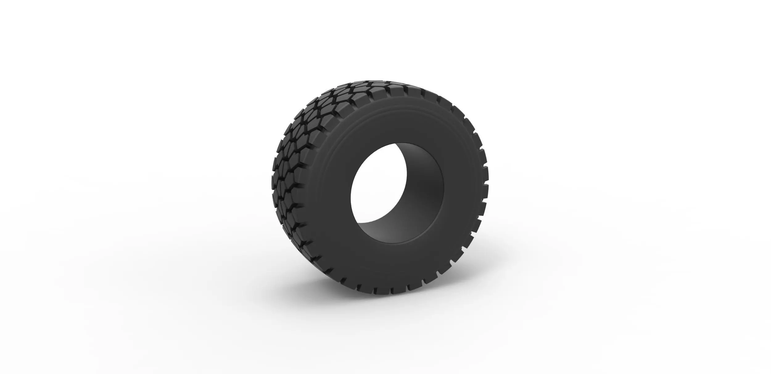 Military truck tire 9 Scale 1 to 25 3D print model_0