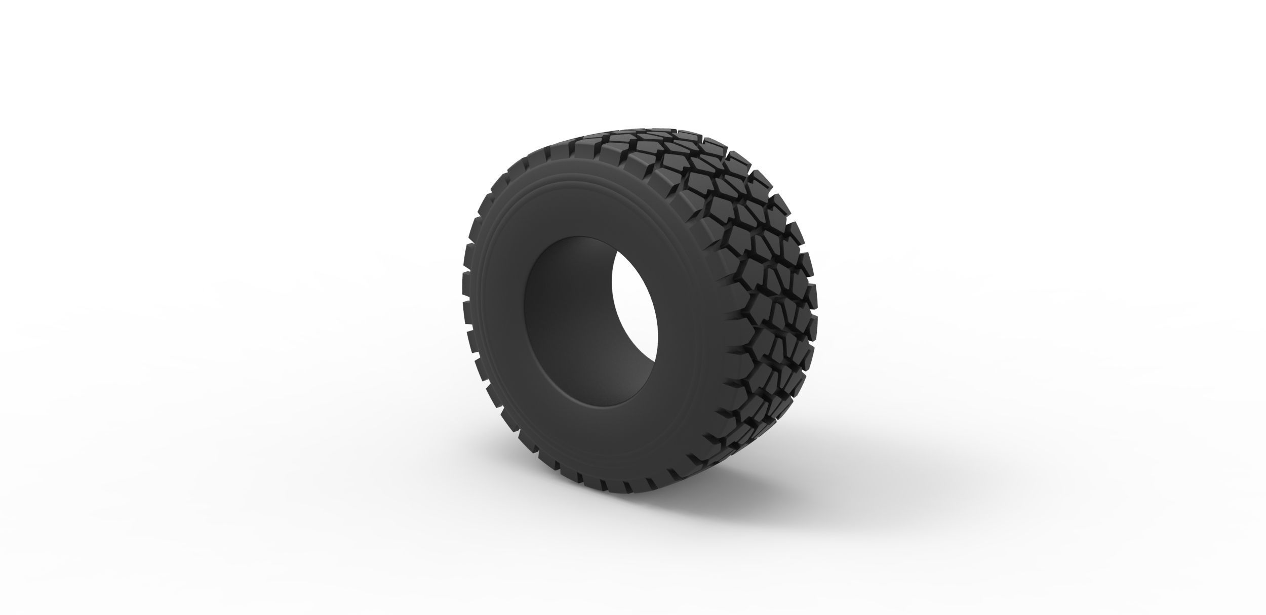 Military truck tire 9 Scale 1 to 25 3D print model_6