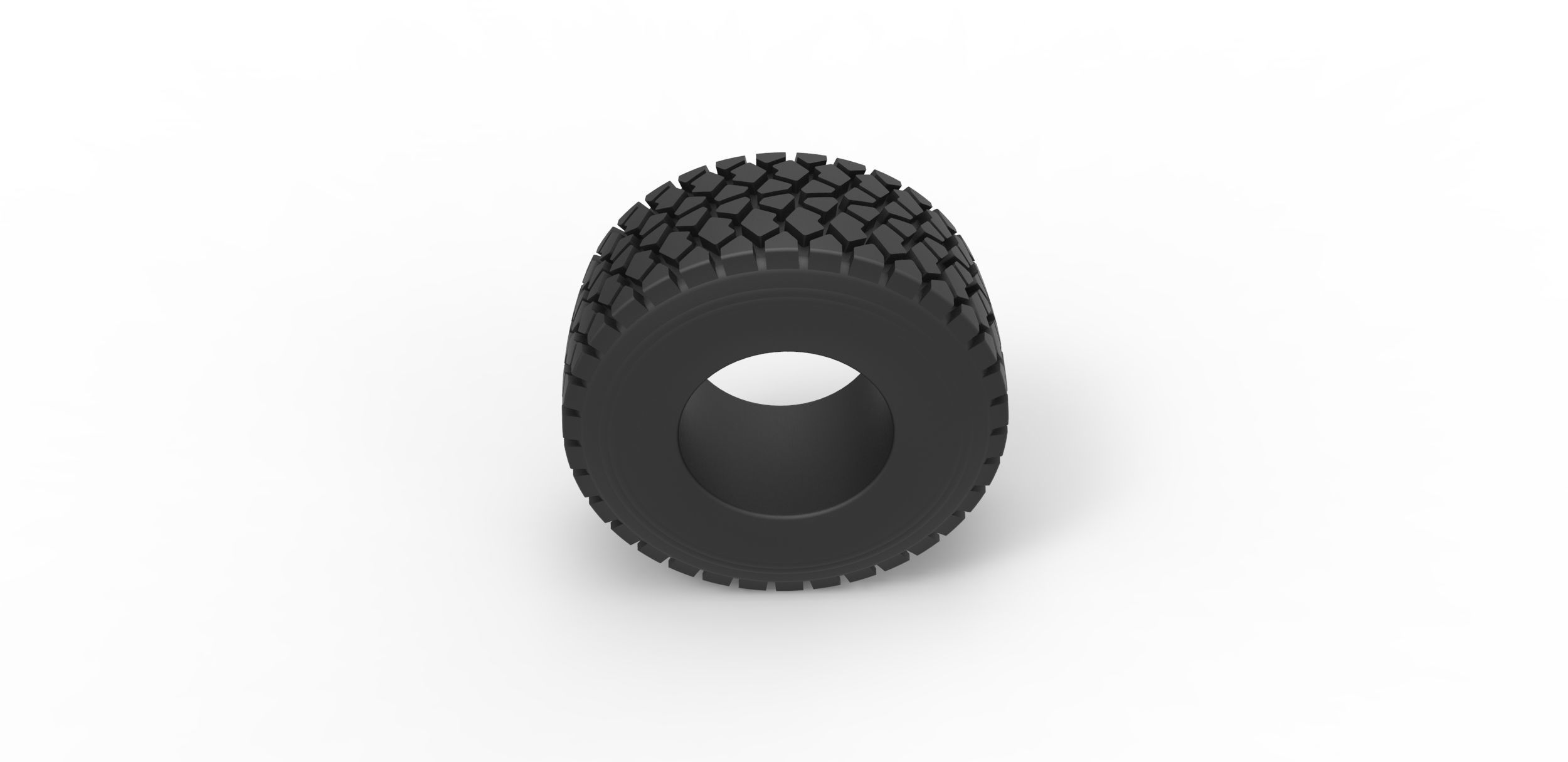 Military truck tire 9 Scale 1 to 25 3D print model_5