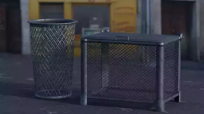 Metal trash can set
