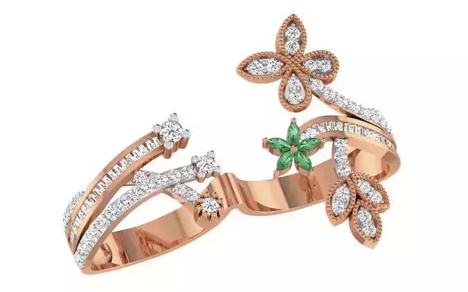 Women Cocktail Ring 3dm stl render details