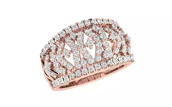 Women Cocktail Ring 3dm stl render details