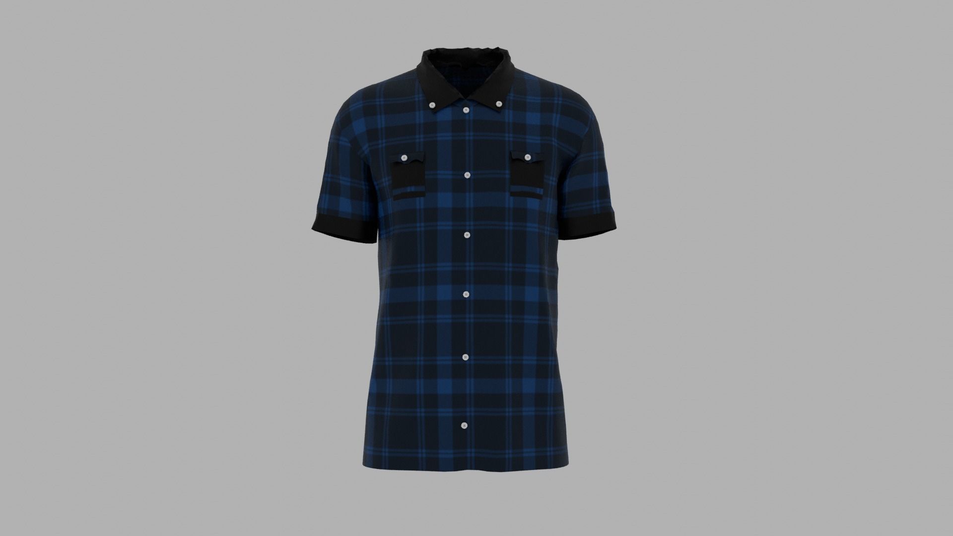Shirt mannequin wearing plaid Low-poly 3D model_1
