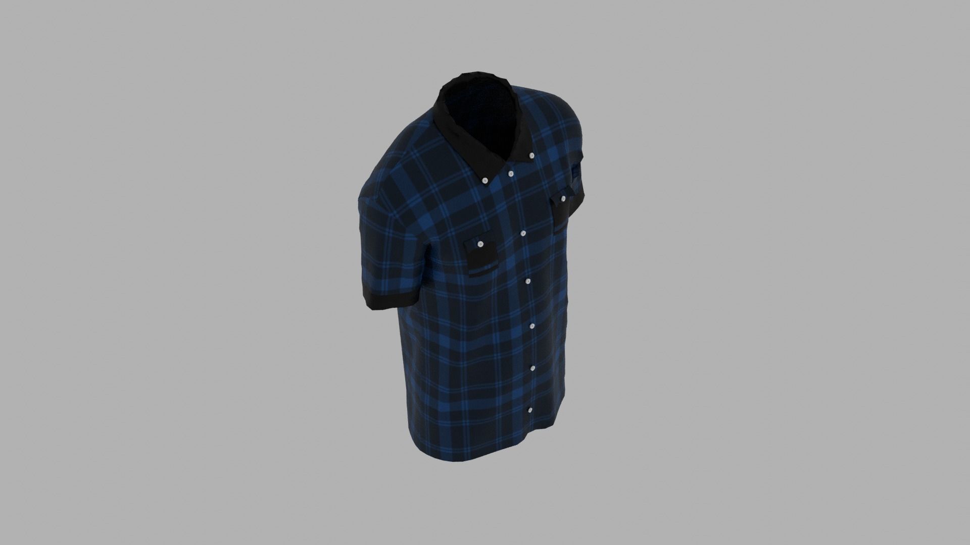 Shirt mannequin wearing plaid Low-poly 3D model_7
