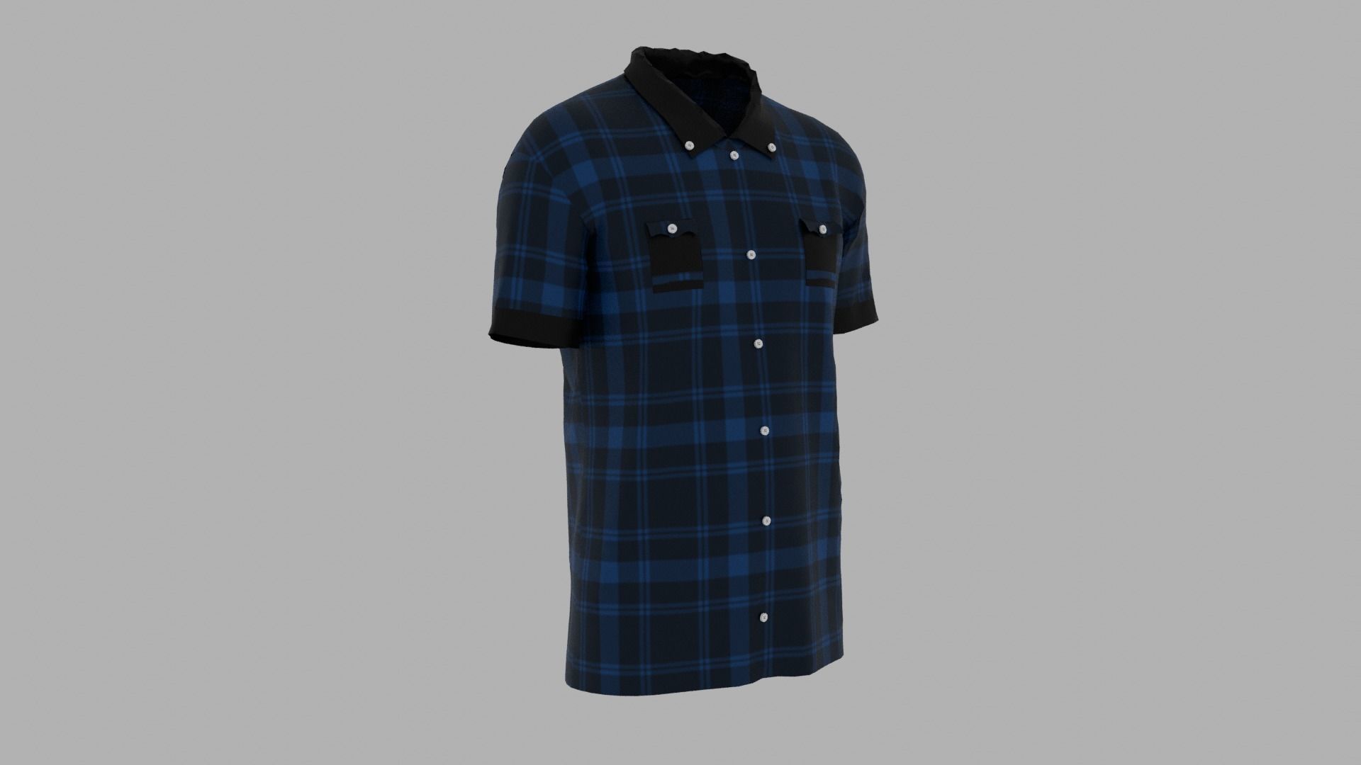 Shirt mannequin wearing plaid Low-poly 3D model_3