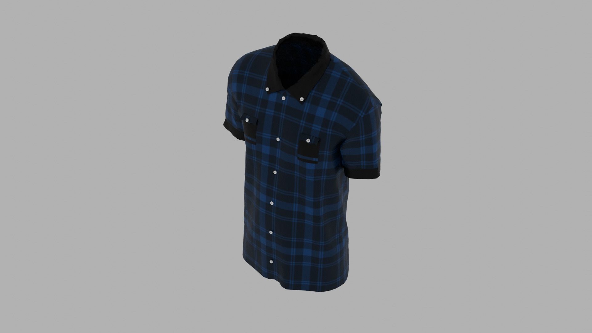 Shirt mannequin wearing plaid Low-poly 3D model_6