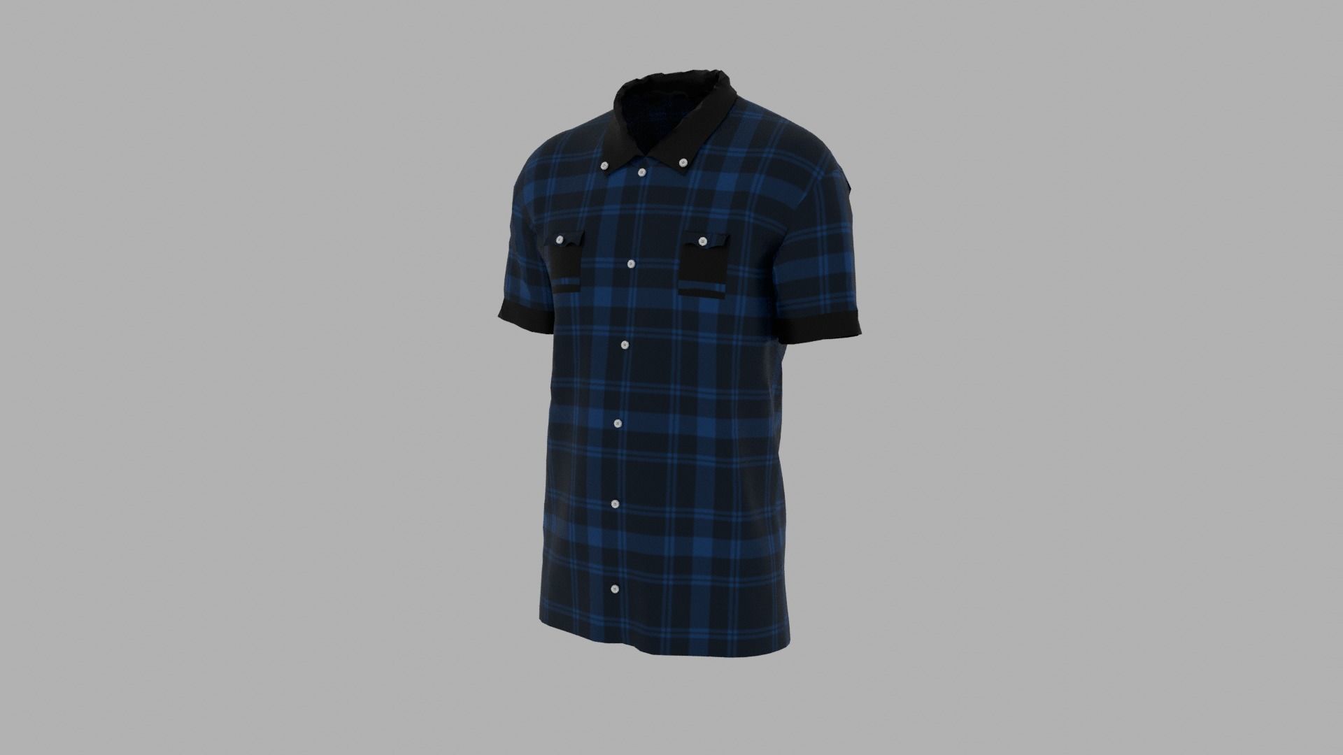 Shirt mannequin wearing plaid Low-poly 3D model_2