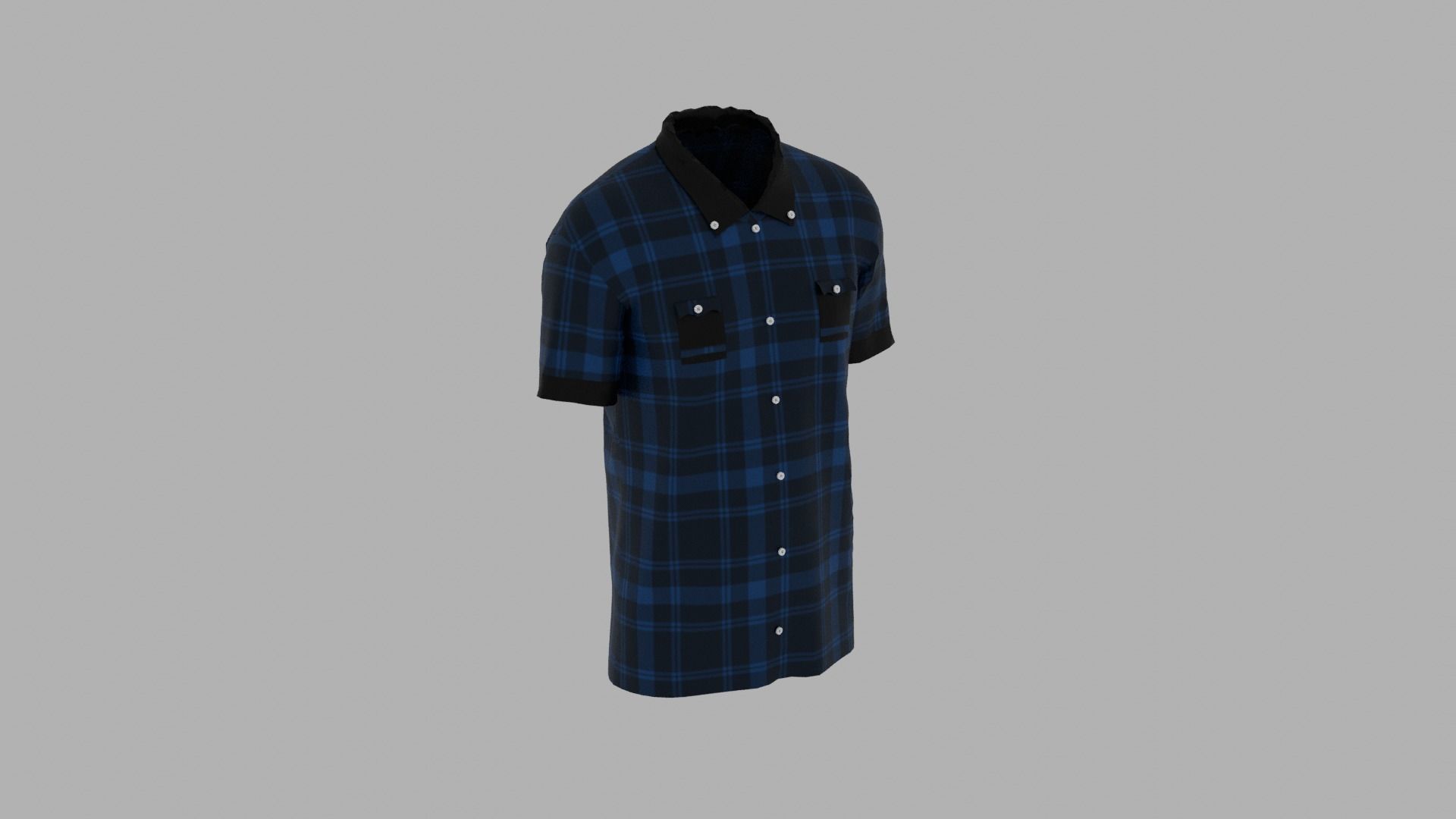 Shirt mannequin wearing plaid Low-poly 3D model_4
