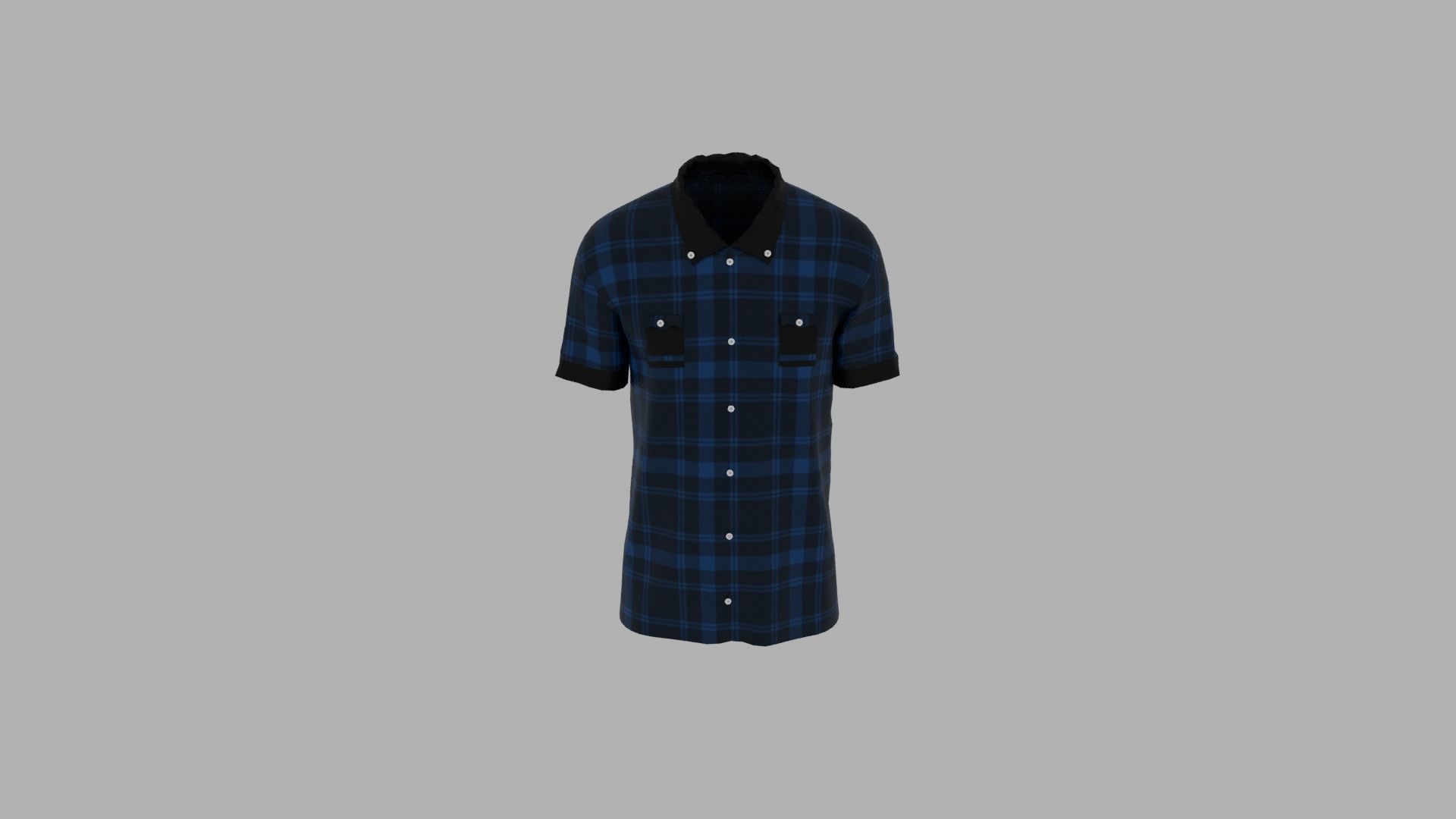 Shirt mannequin wearing plaid Low-poly 3D model_5