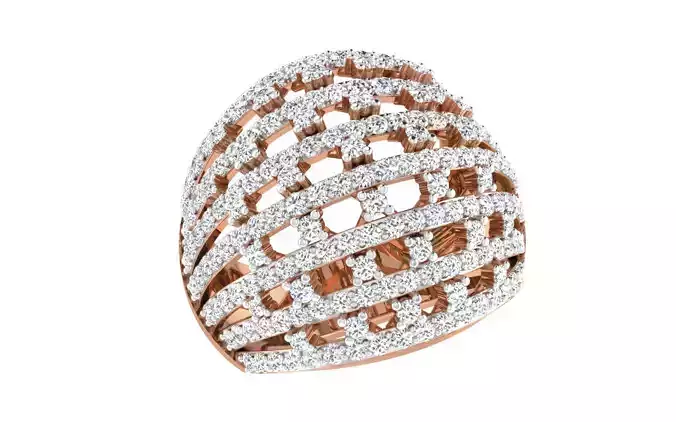 Women Cocktail Ring 3dm stl render details