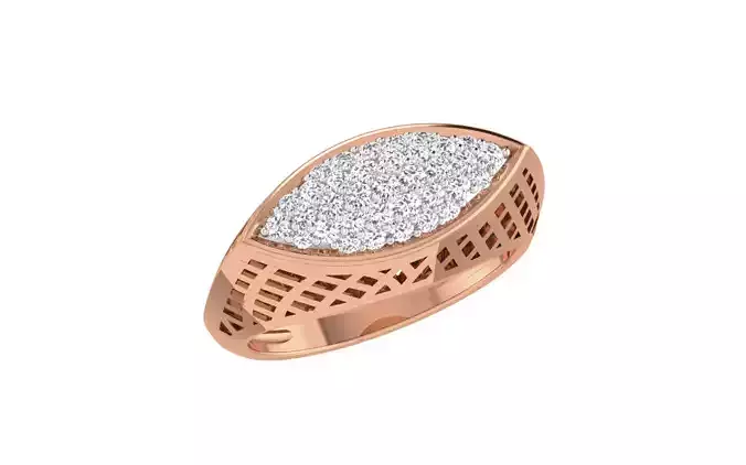 Women Cocktail Ring 3dm stl render details