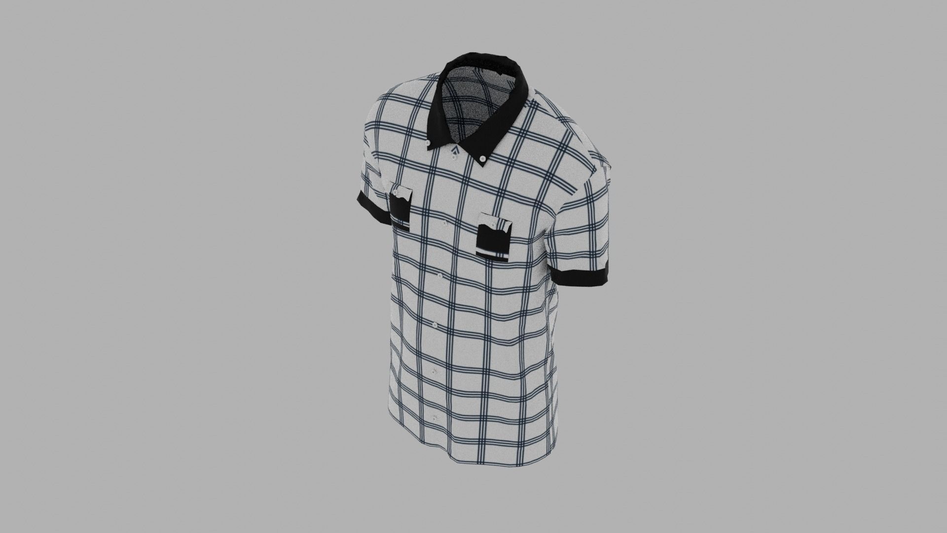 Shirt mannequin wearing plaid Low-poly 3D model_6
