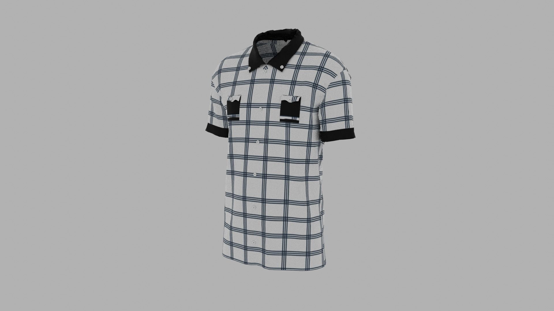 Shirt mannequin wearing plaid Low-poly 3D model_2