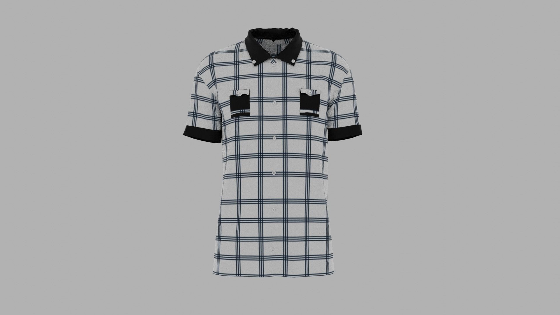 Shirt mannequin wearing plaid Low-poly 3D model_1