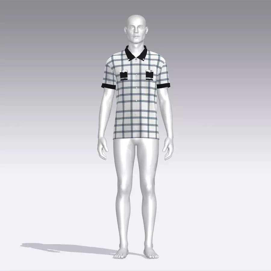 Shirt mannequin wearing plaid Low-poly 3D model_0