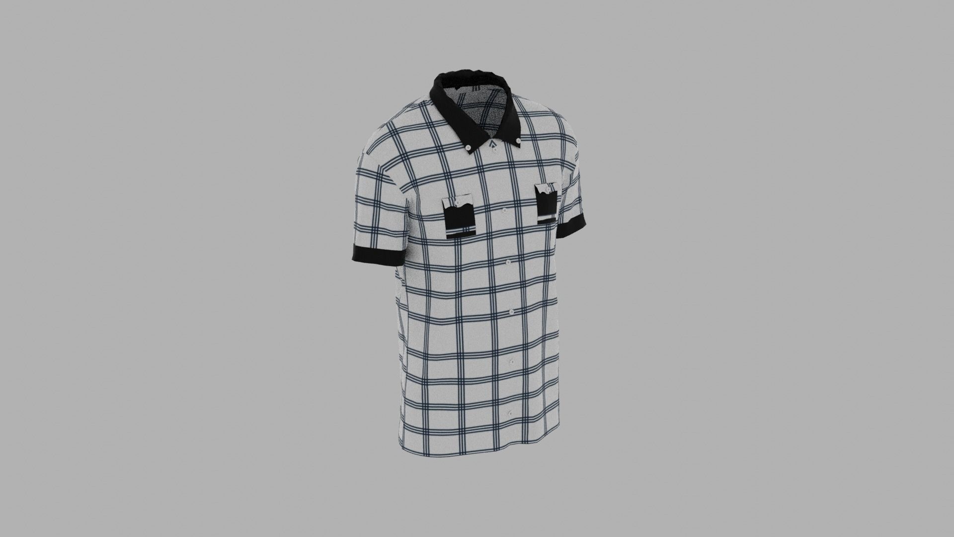 Shirt mannequin wearing plaid Low-poly 3D model_4