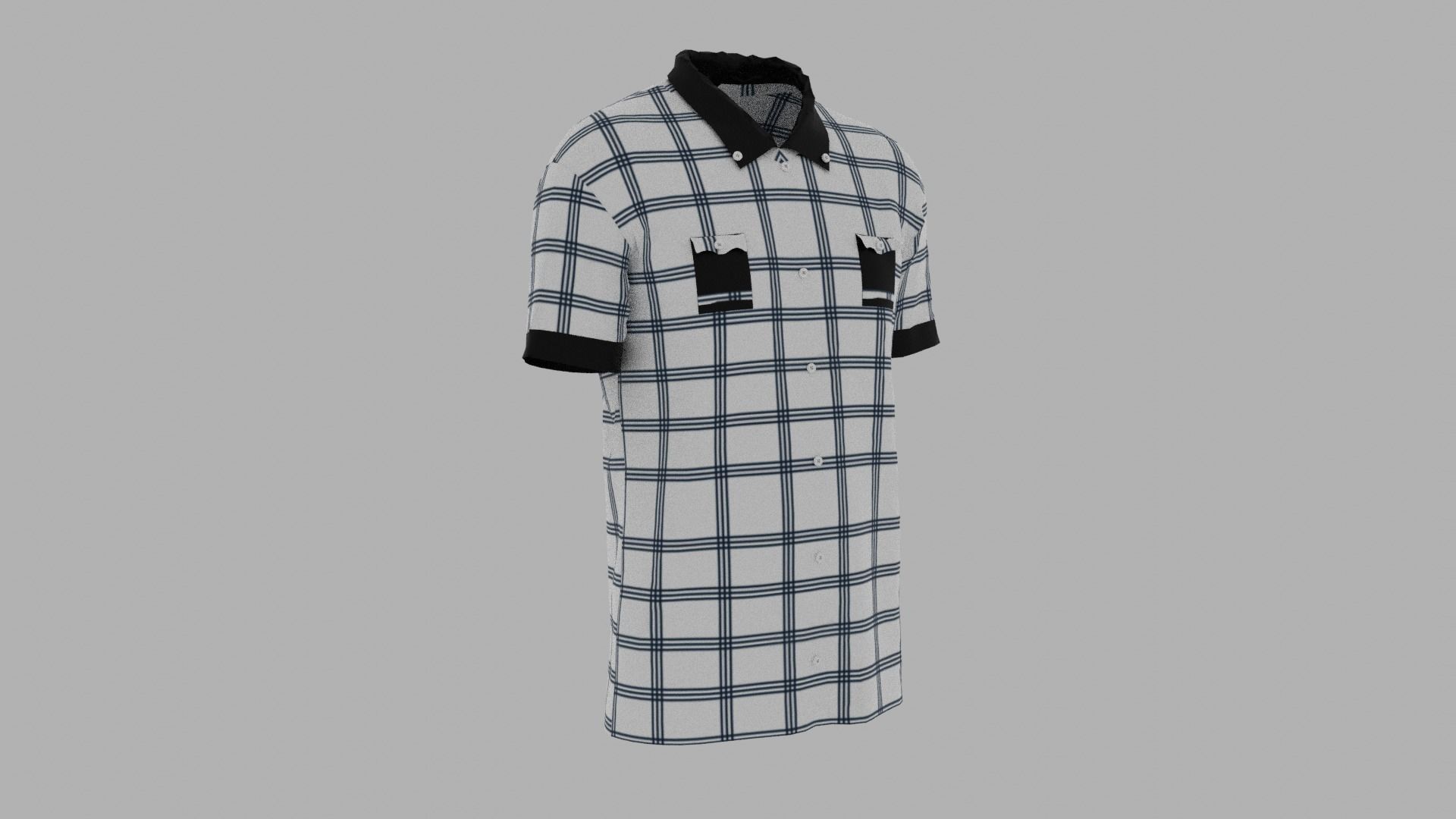 Shirt mannequin wearing plaid Low-poly 3D model_3