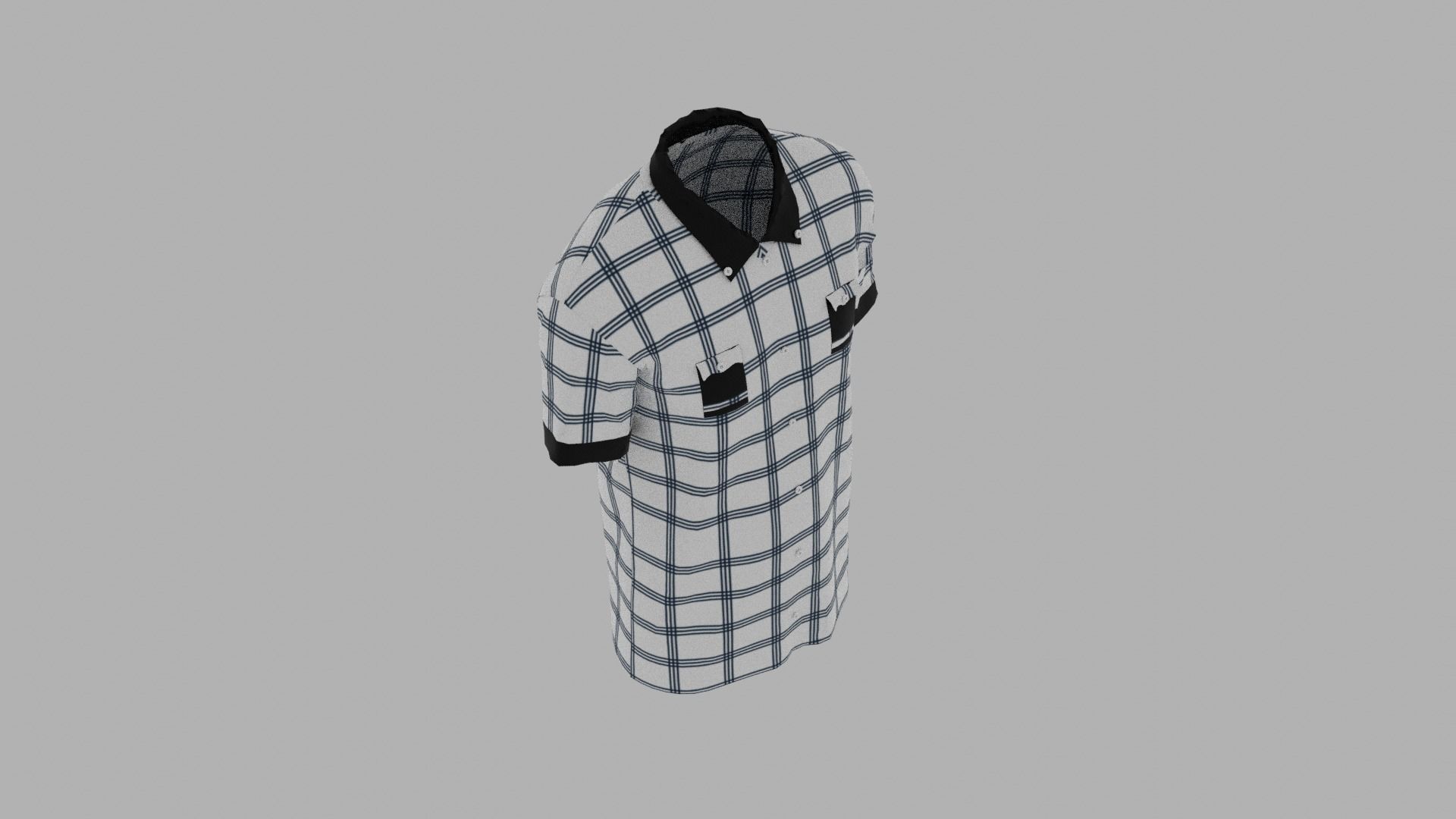 Shirt mannequin wearing plaid Low-poly 3D model_7