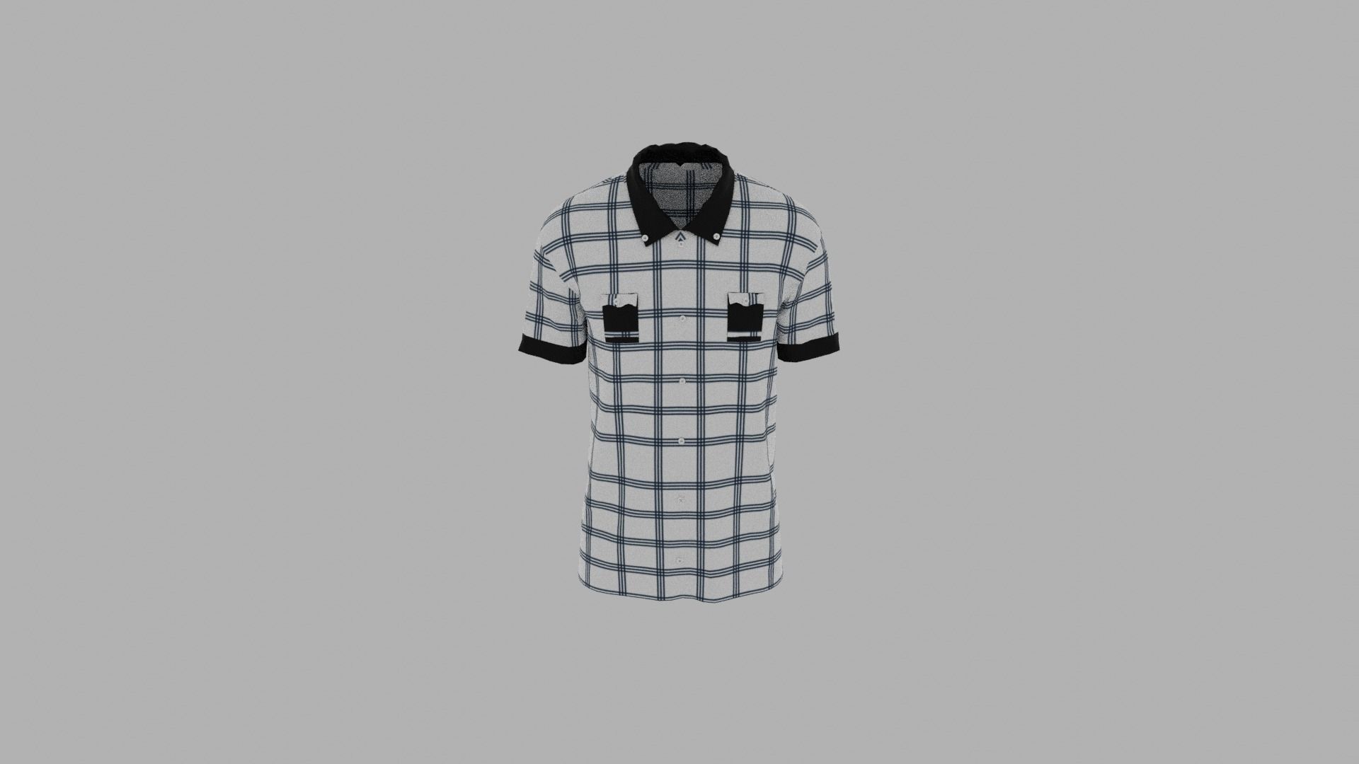 Shirt mannequin wearing plaid Low-poly 3D model_5