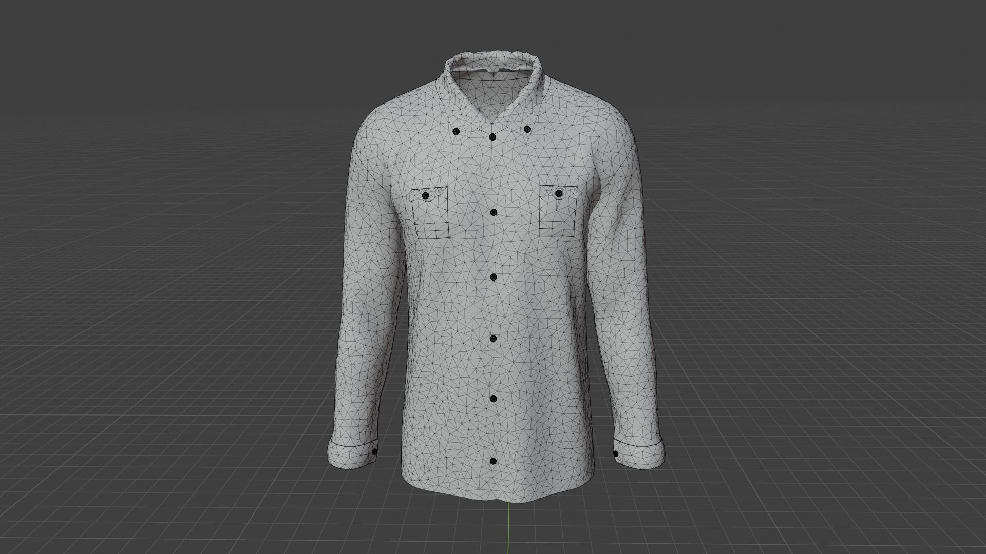 Shirt mannequin wearing plaid Low-poly 3D model_8