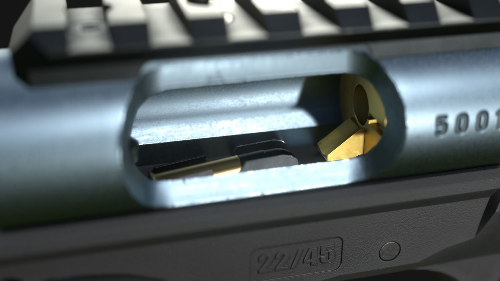 Ruger MK IV Lite Pistol - Game Asset Low-poly 3D model_4