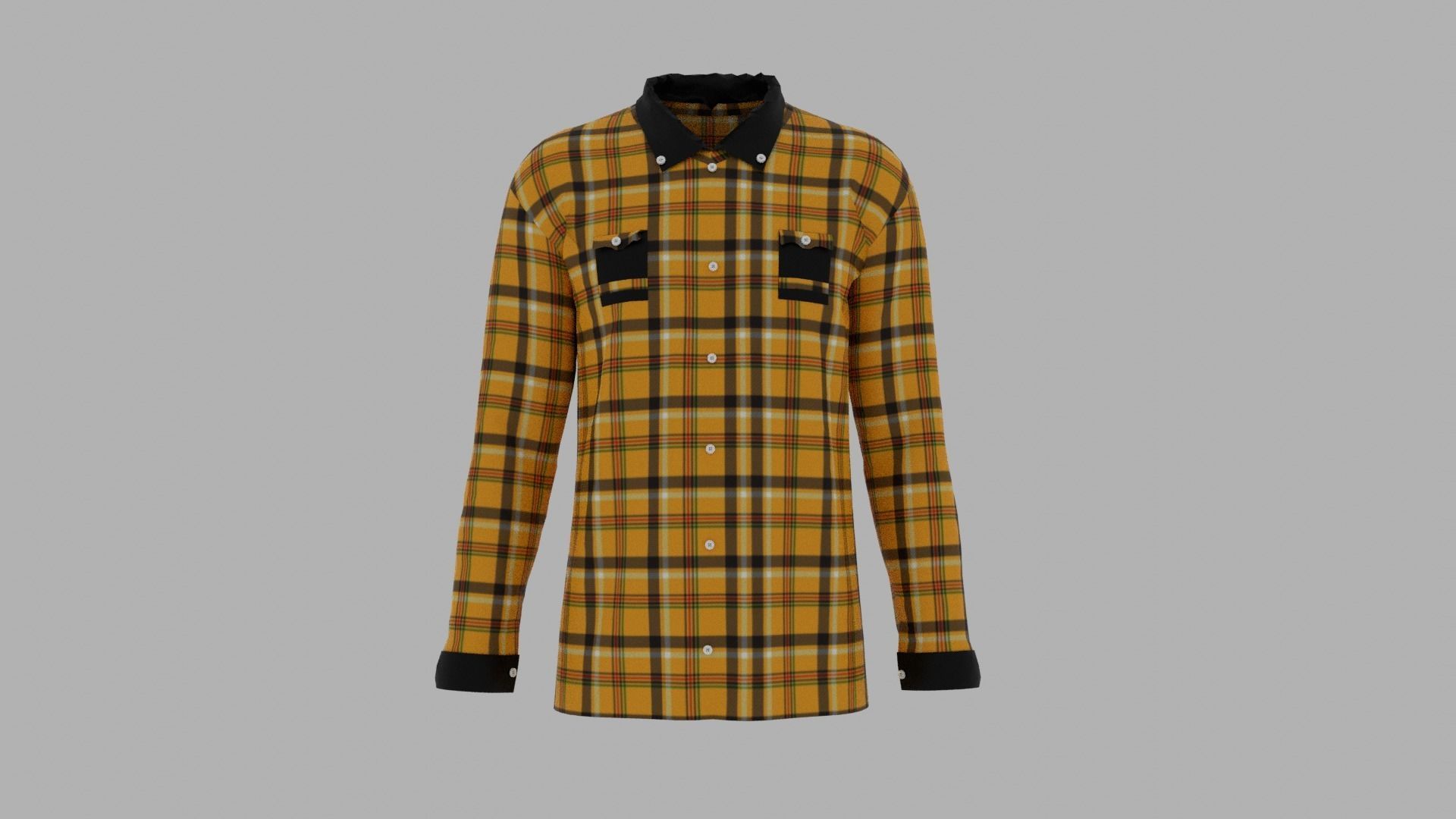 Shirt mannequin wearing plaid Low-poly 3D model_1