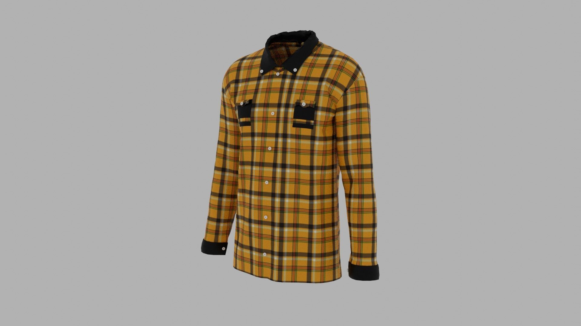 Shirt mannequin wearing plaid Low-poly 3D model_2