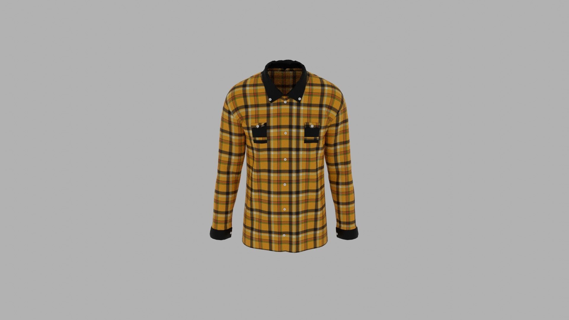 Shirt mannequin wearing plaid Low-poly 3D model_5