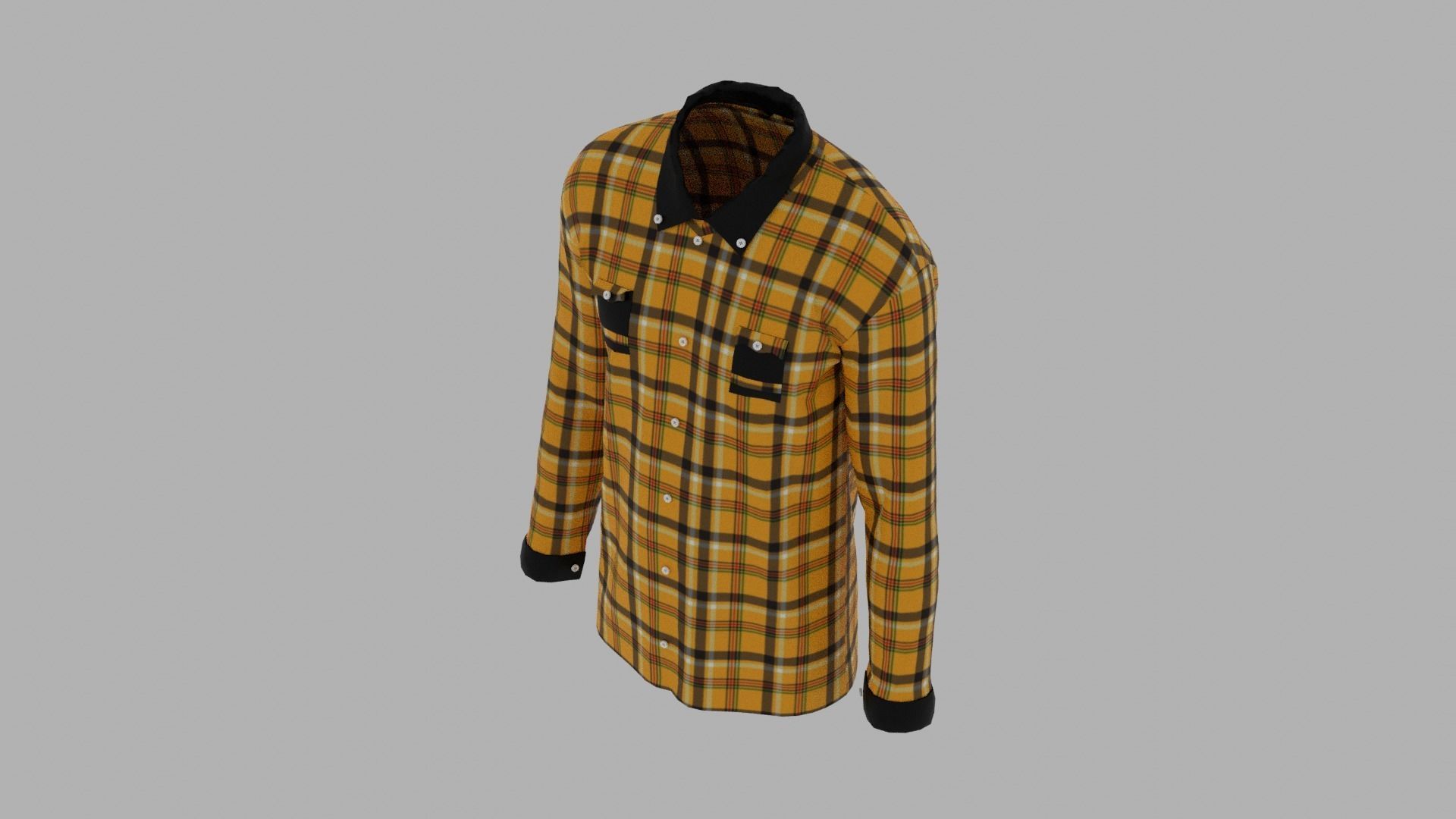 Shirt mannequin wearing plaid Low-poly 3D model_6