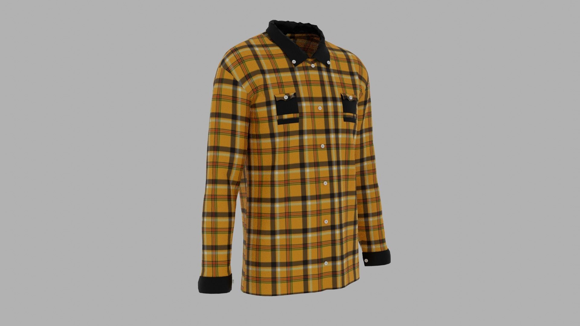 Shirt mannequin wearing plaid Low-poly 3D model_3