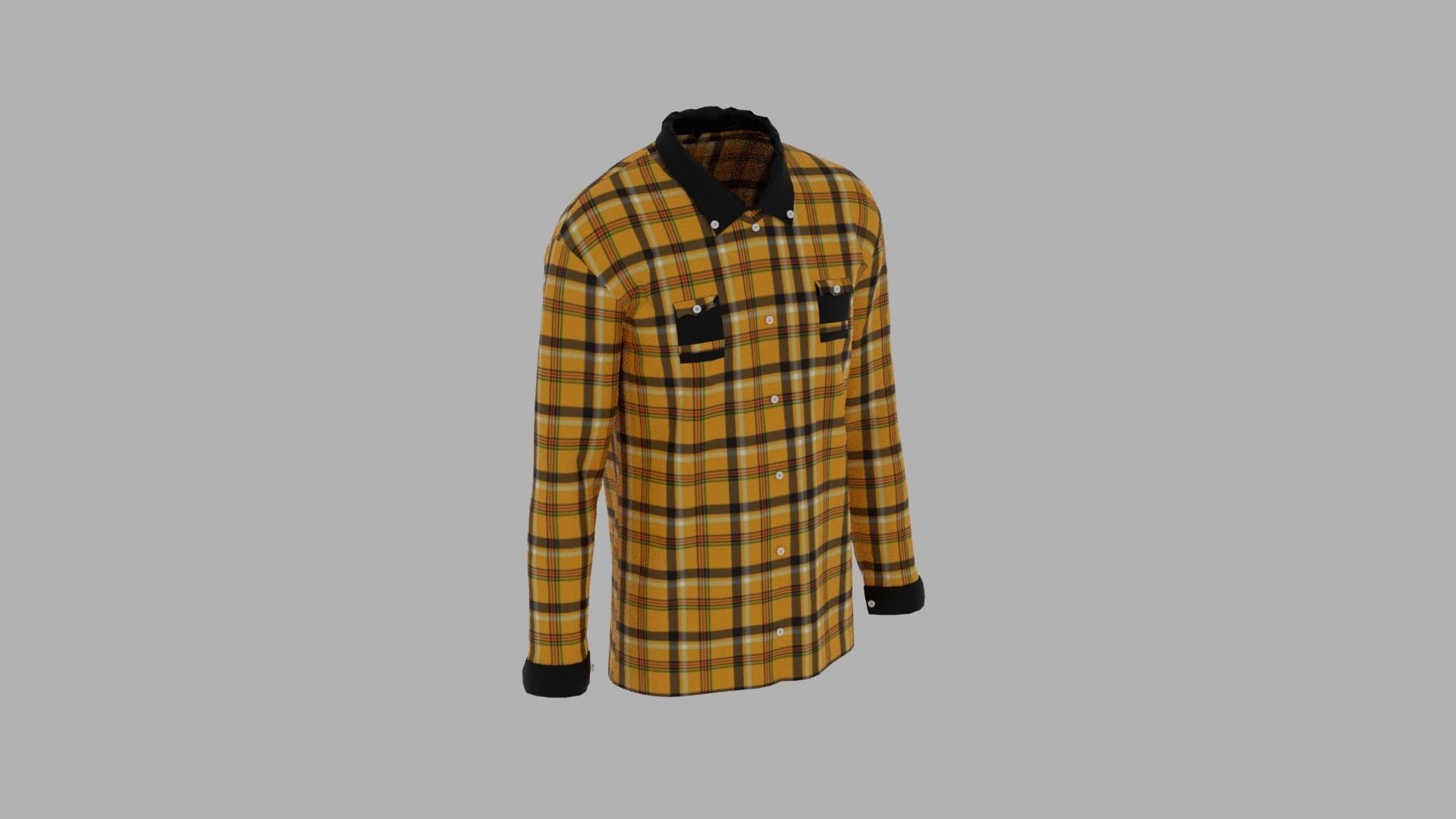 Shirt mannequin wearing plaid Low-poly 3D model_4