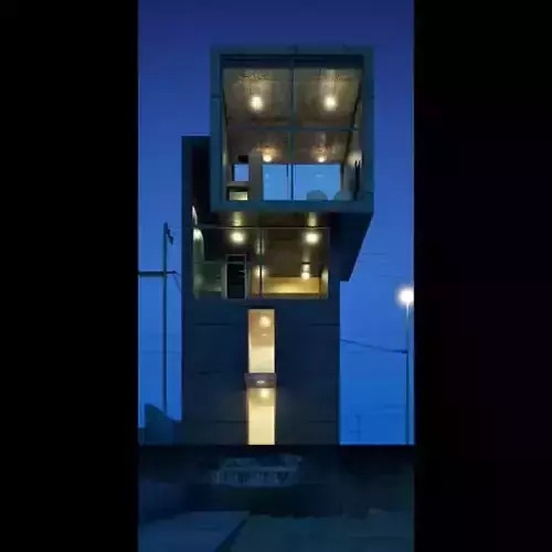 Modern House In The Night 3D model