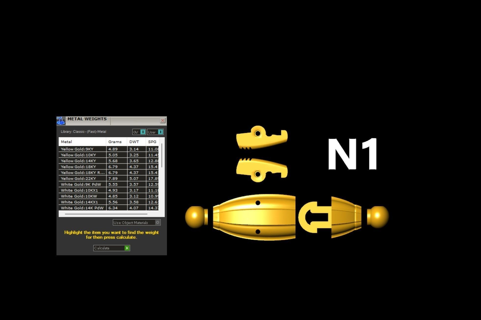 3 Size Gold Chain with lock New just STL 3D model_10