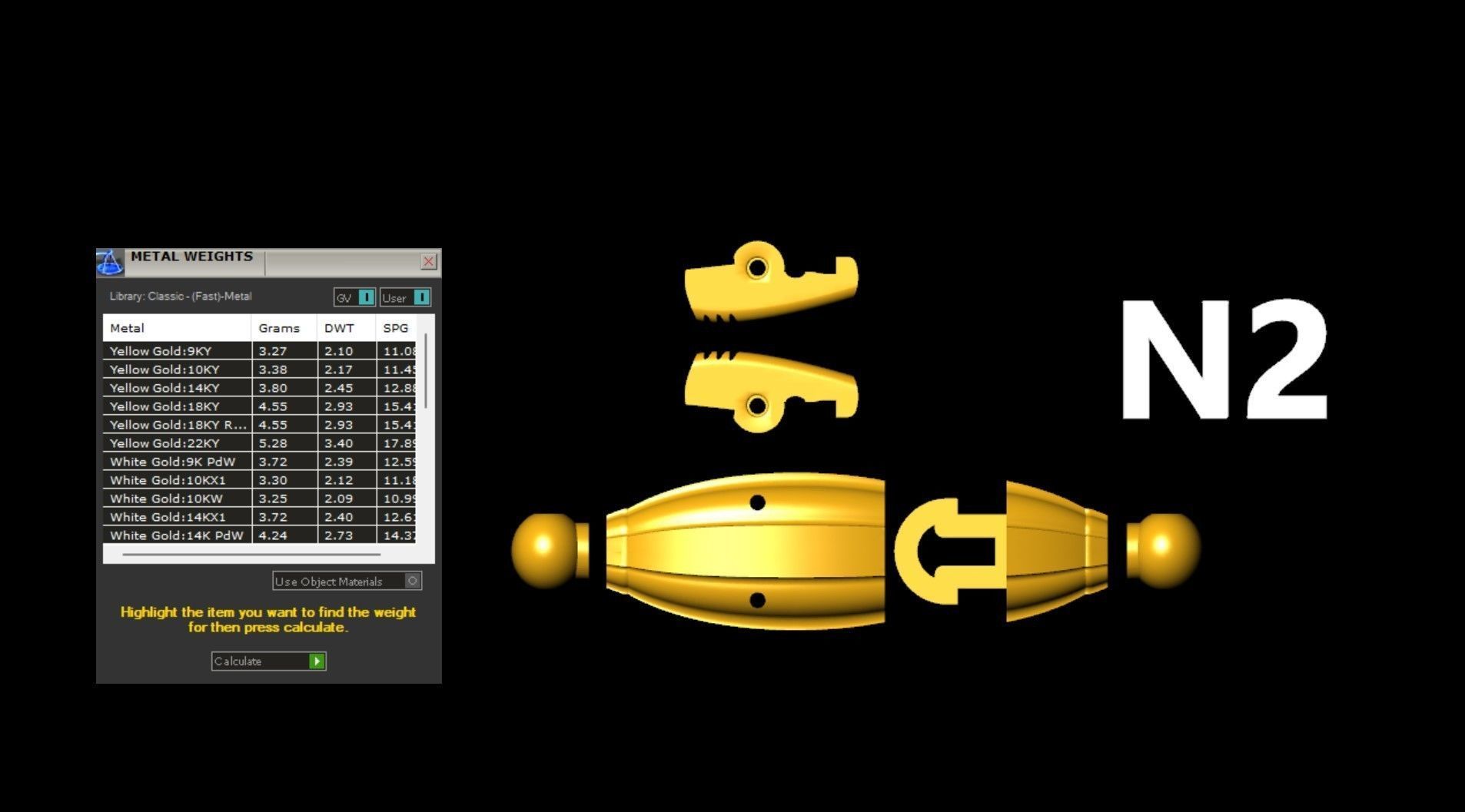 3 Size Gold Chain with lock New just STL 3D model_12