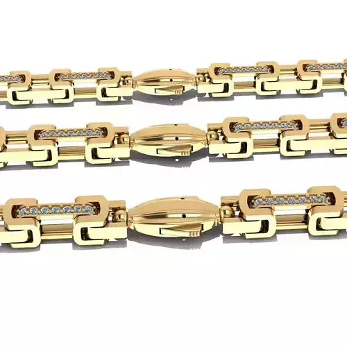 3 Size Gold Chain with lock New just STL
