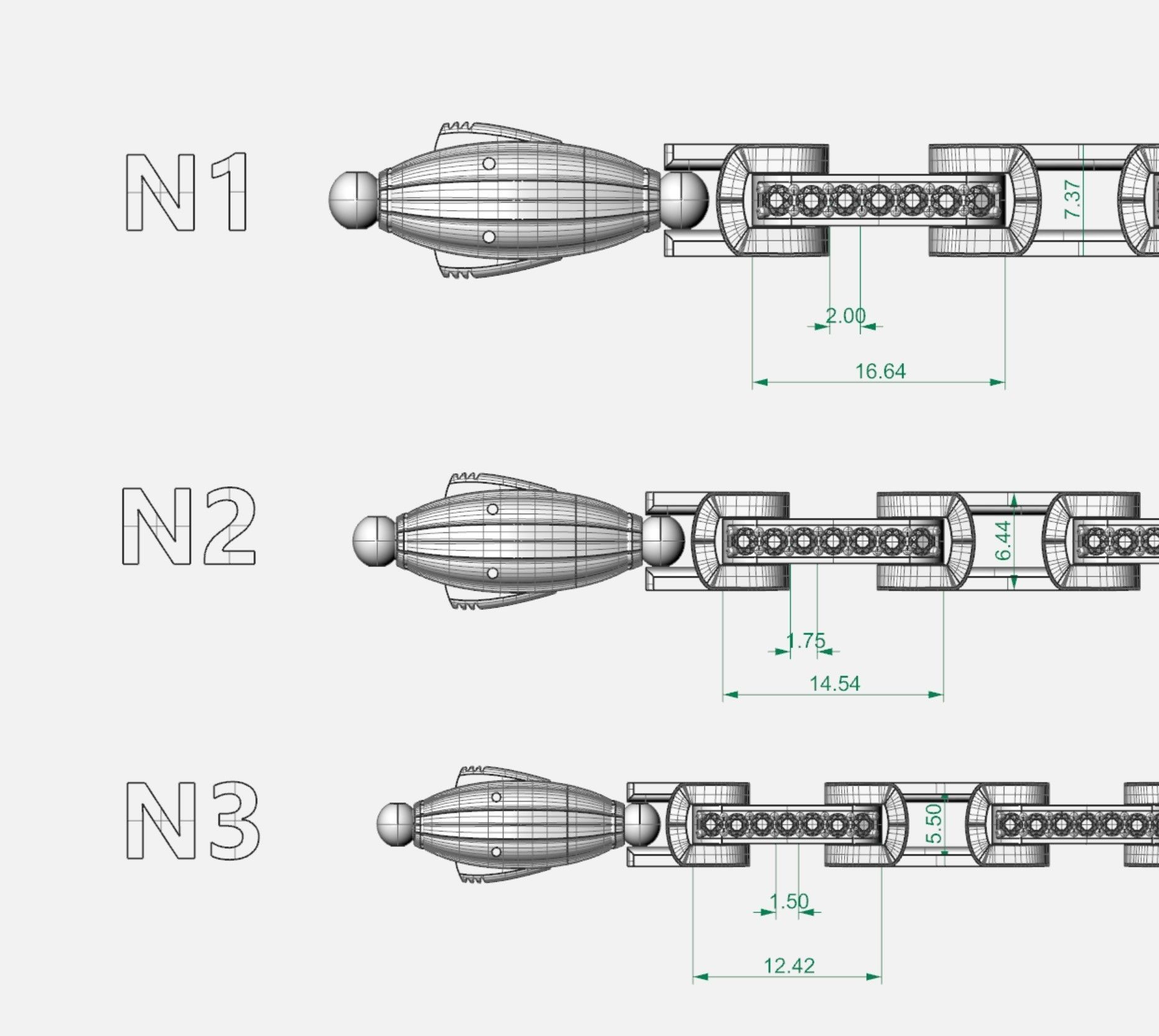 3 Size Gold Chain with lock New just STL 3D model_8
