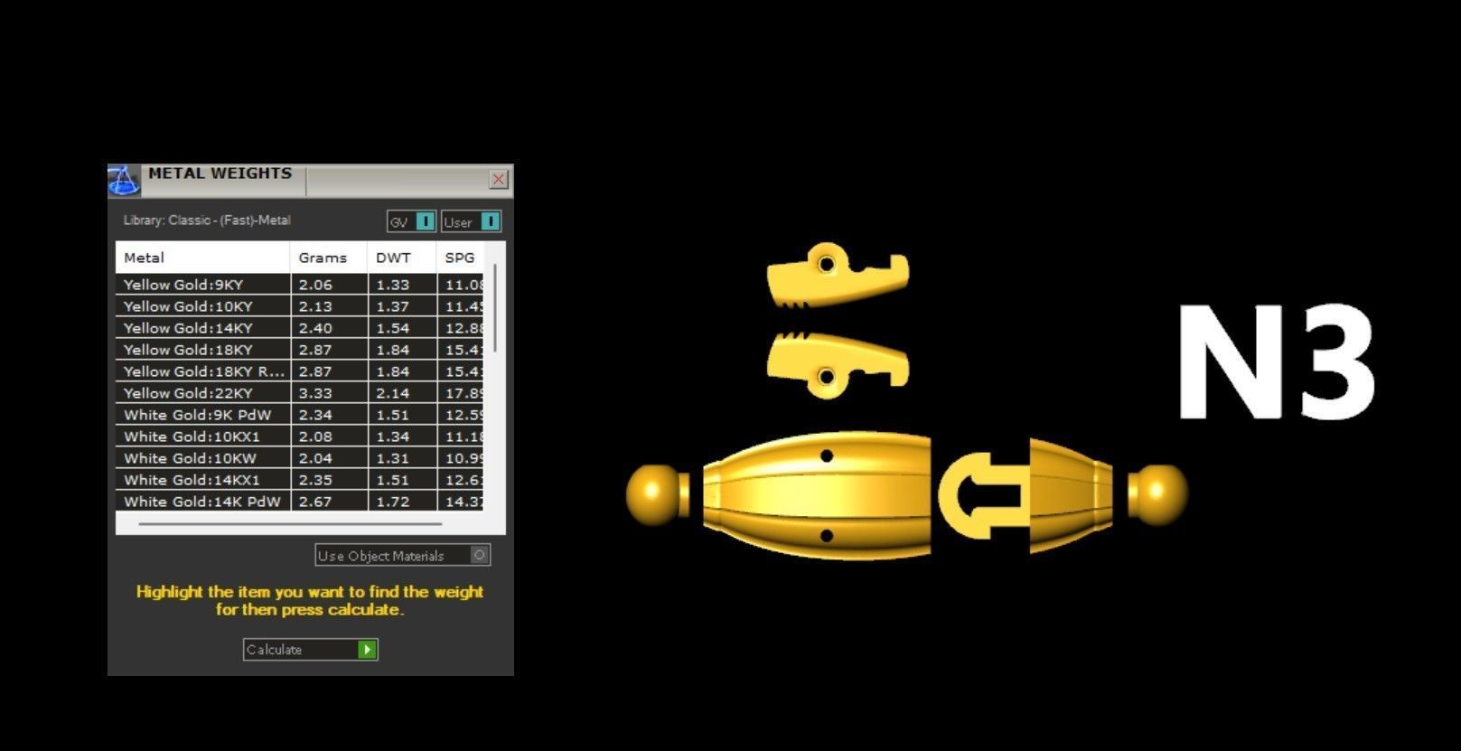 3 Size Gold Chain with lock New just STL 3D model_14