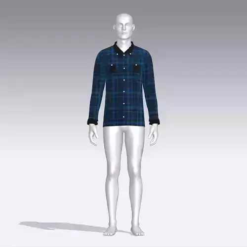 Shirt mannequin wearing plaid