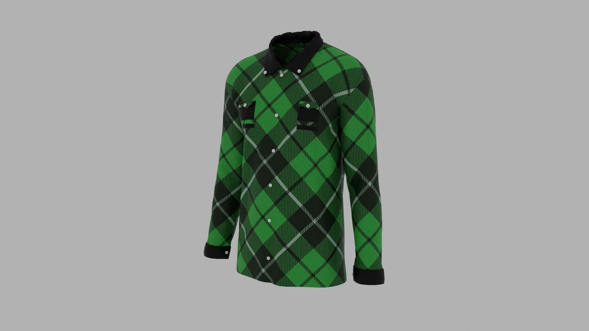 Shirt mannequin wearing plaid Low-poly 3D model_2
