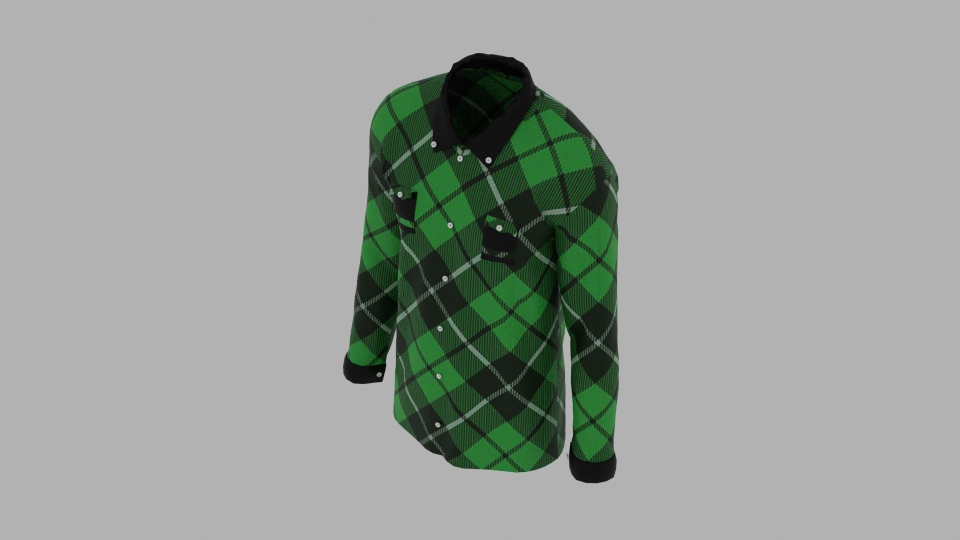 Shirt mannequin wearing plaid Low-poly 3D model_6