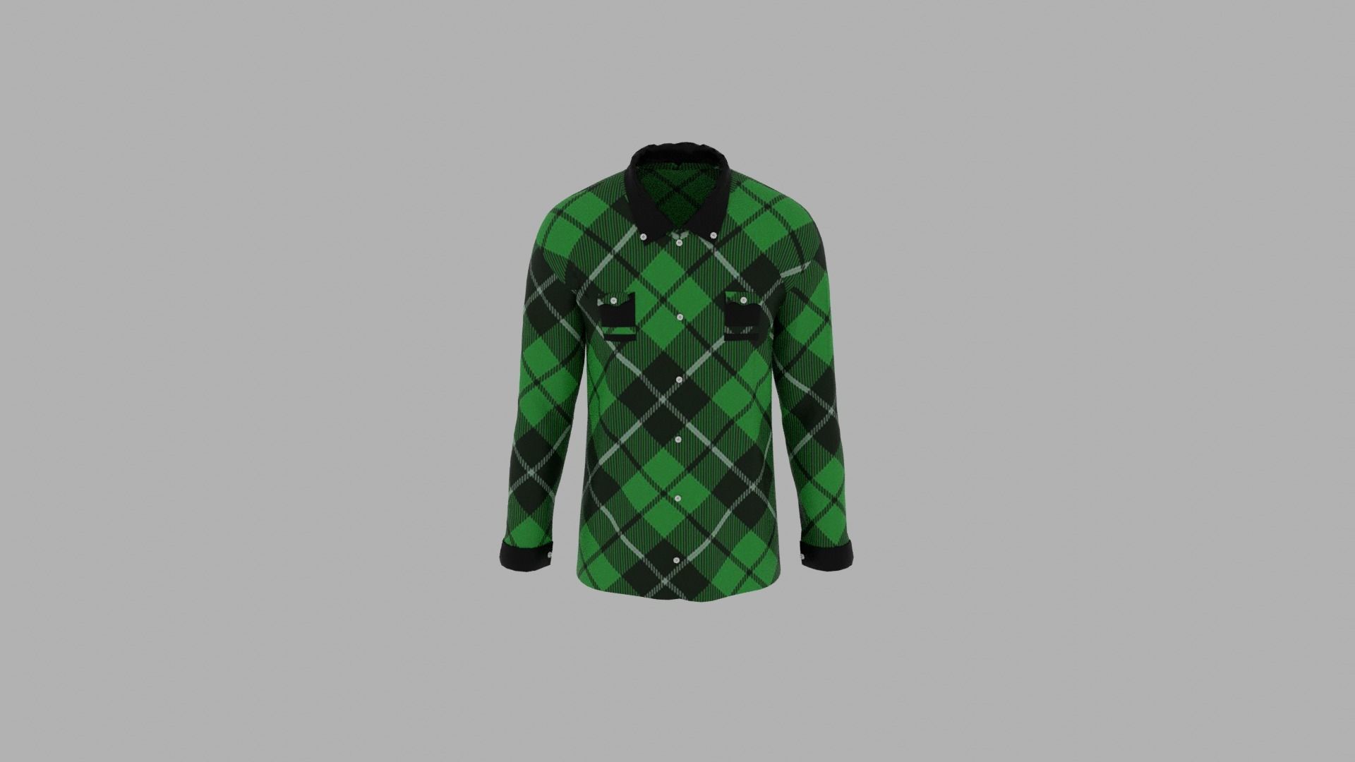 Shirt mannequin wearing plaid Low-poly 3D model_5