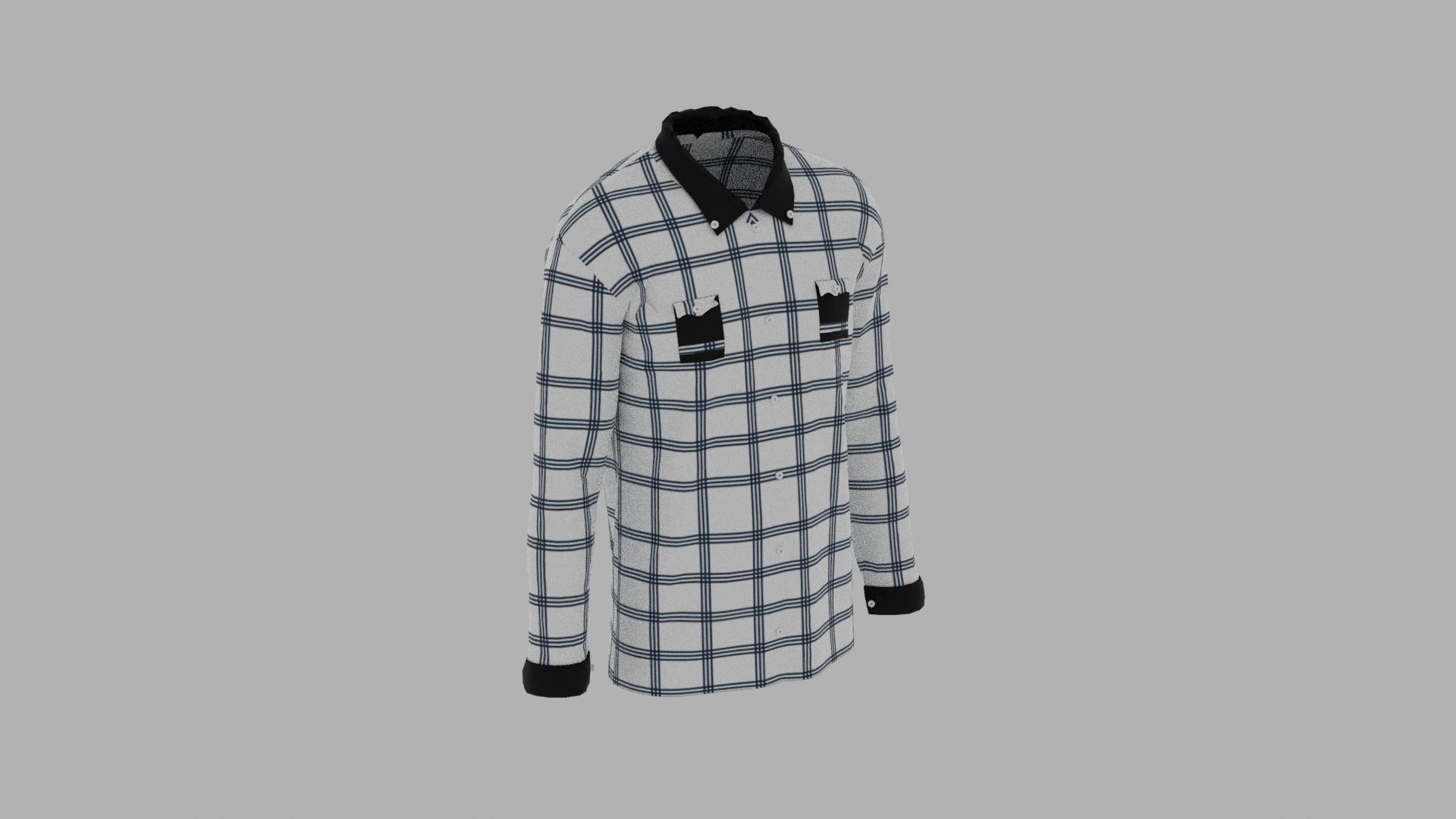 Shirt mannequin wearing plaid Low-poly 3D model_4