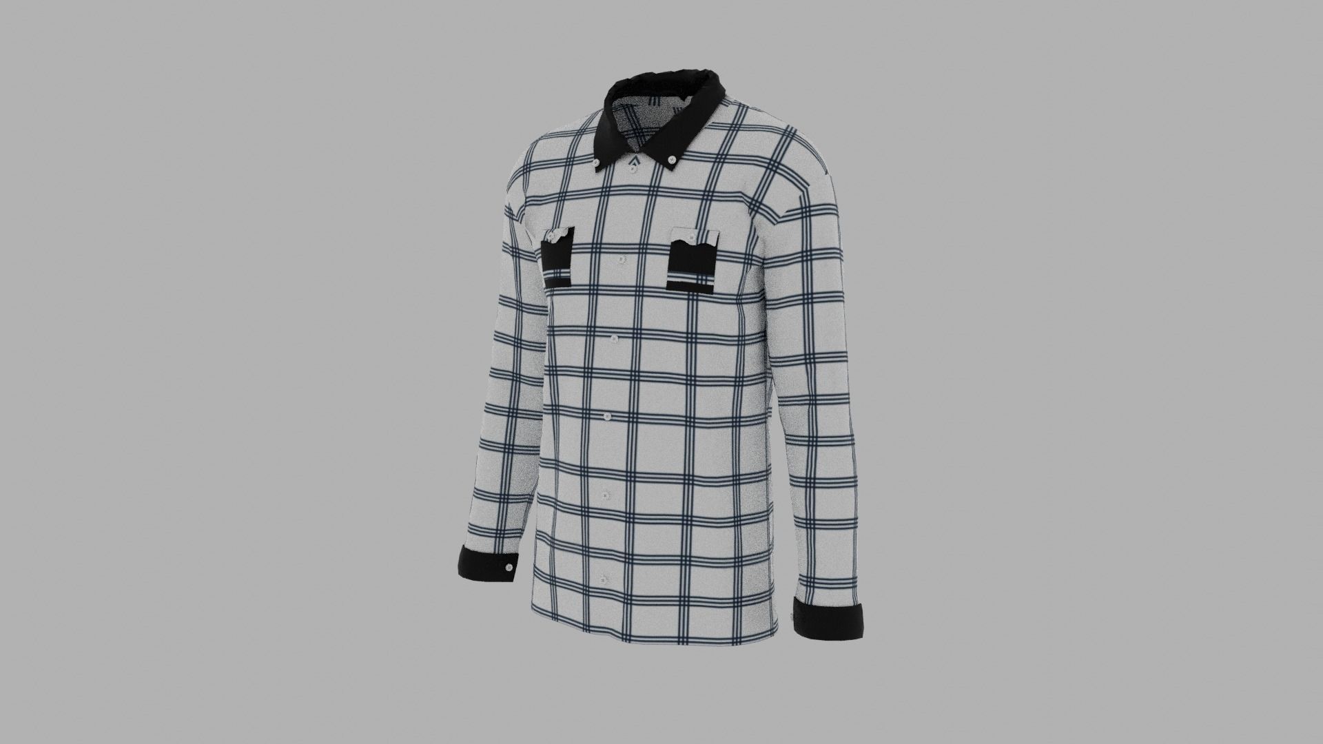 Shirt mannequin wearing plaid Low-poly 3D model_2